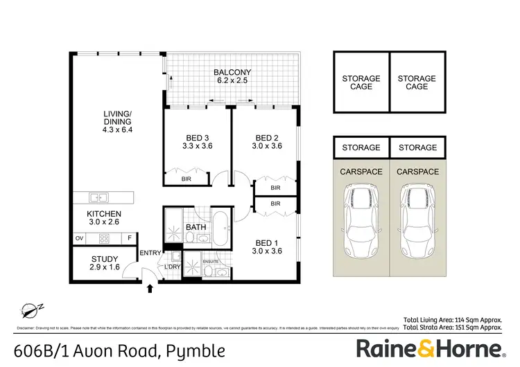 Floorplan of Homely apartment listing, B606/1 Avon Road, Pymble NSW 2073