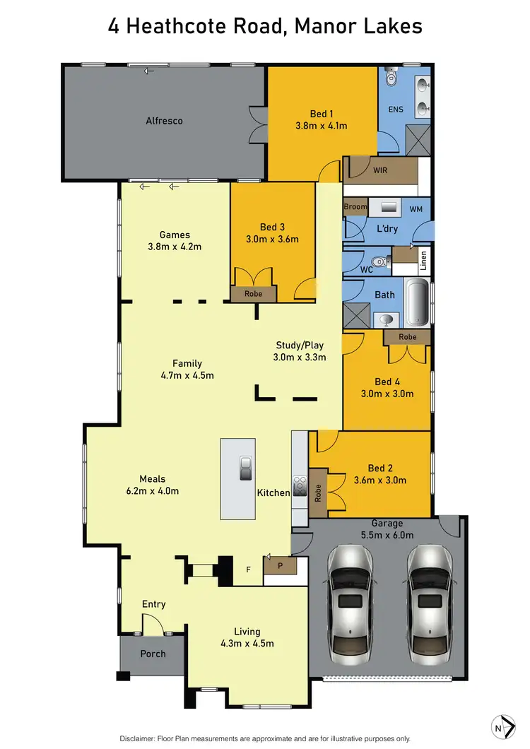 Floorplan of Homely house listing, 4 Heathcote Road, Manor Lakes VIC 3024