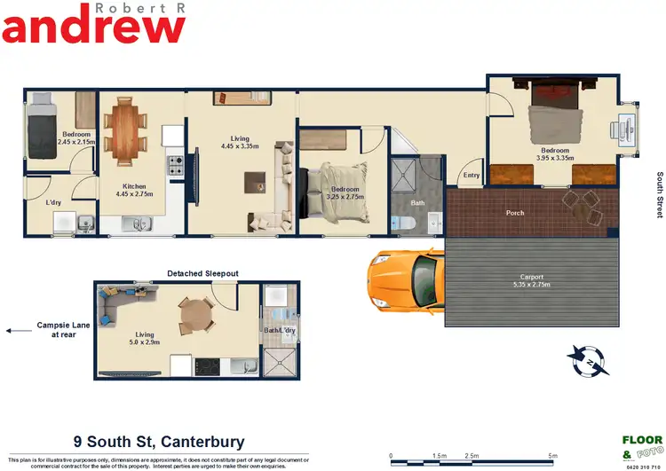 Floorplan of Homely semi-detached listing, 9 South Parade, Canterbury NSW 2193