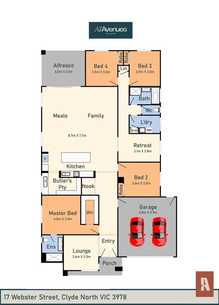 Floorplan of Homely house listing, 17 webster Street, Clyde North VIC 3978