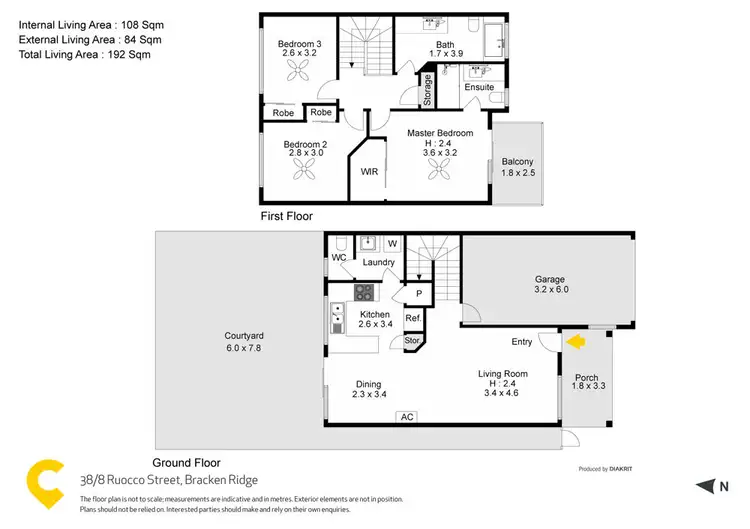 Floorplan of Homely townhouse listing, 38/8 Ruocco Street, Bracken Ridge QLD 4017