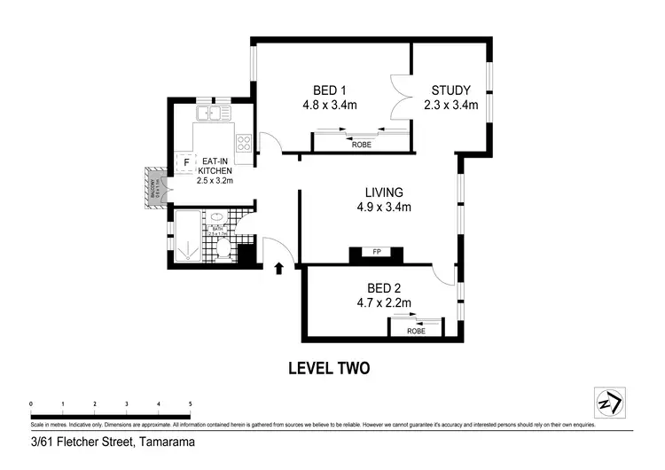 Floorplan of Homely apartment listing, 3/61 Fletcher Street, Tamarama NSW 2026