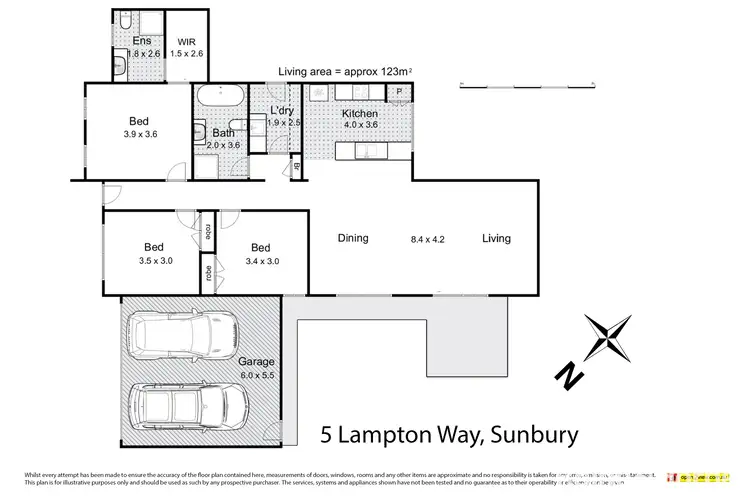 Floorplan of Homely house listing, 5 Lampton Way, Sunbury VIC 3429
