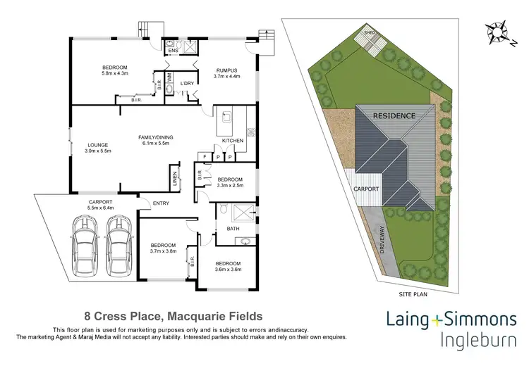Floorplan of Homely house listing, 8 Cress Place, Macquarie Fields NSW 2564