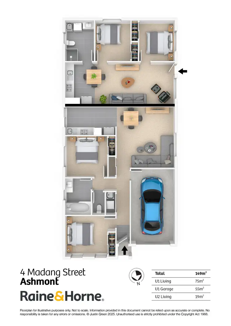 Floorplan of Homely house listing, Unit 1 & 2/4 Madang Street, Ashmont NSW 2650