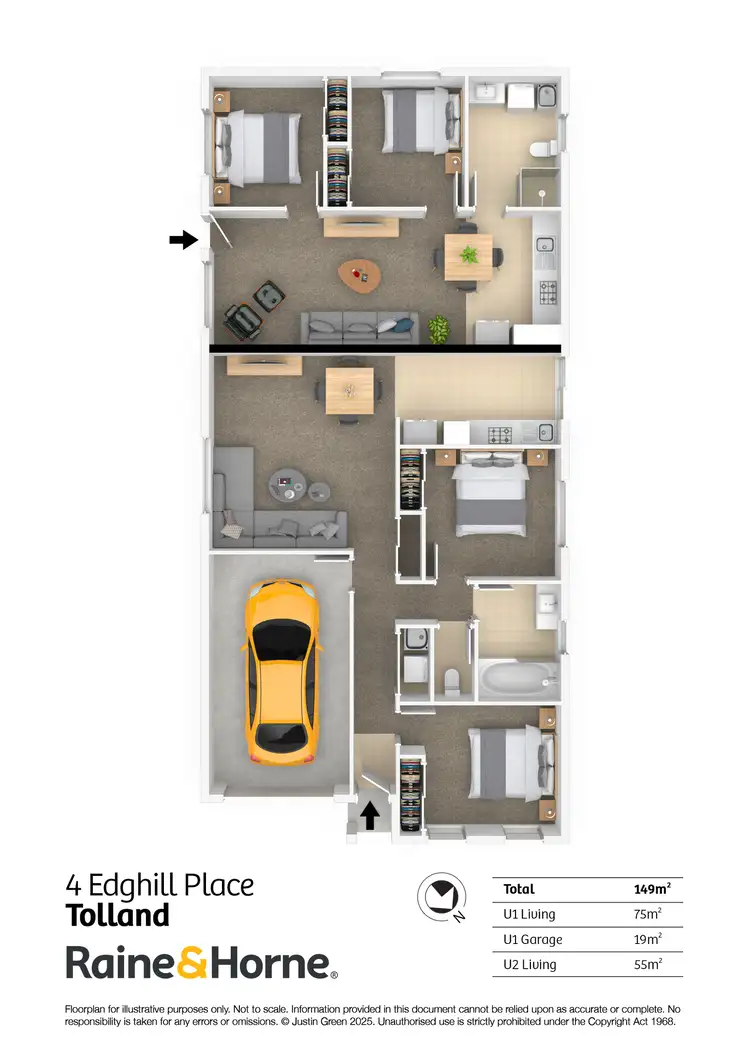 Floorplan of Homely house listing, Unit 1 & 2/4 Edghill Place, Tolland NSW 2650