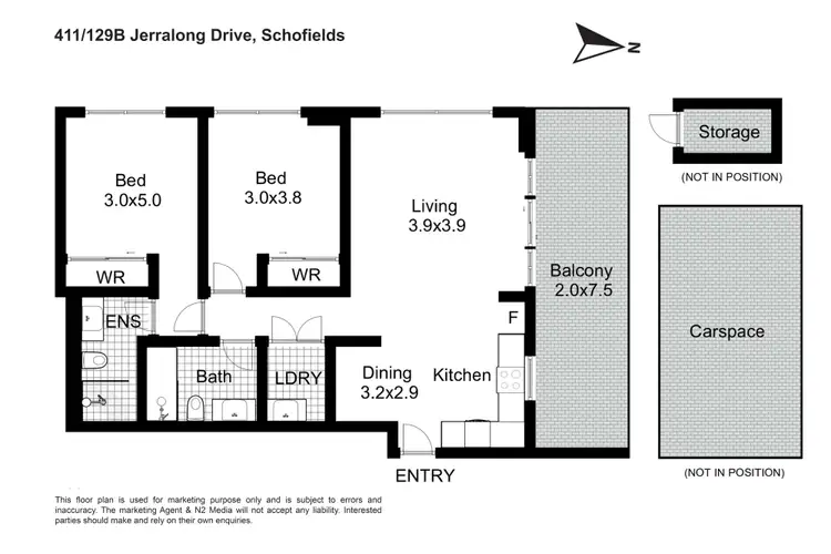Floorplan of Homely apartment listing, 411/129B Jerralong Drive, Schofields NSW 2762