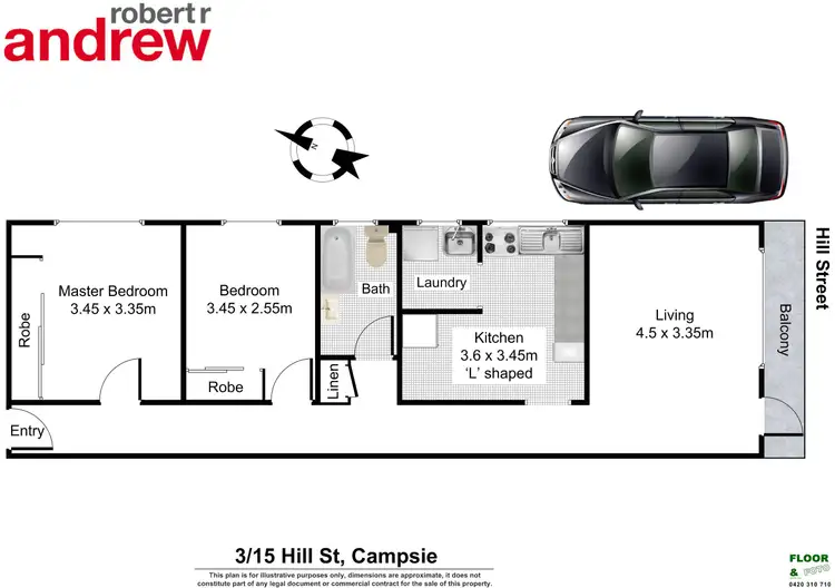 Floorplan of Homely unit listing, 3/15 Hill Street, Campsie NSW 2194