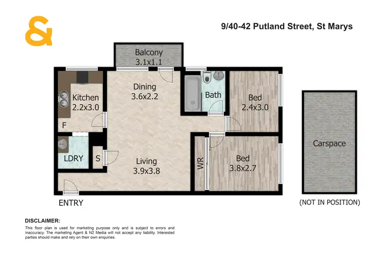 Floorplan of Homely apartment listing, 9/40-42 Putland Street, St Marys NSW 2760