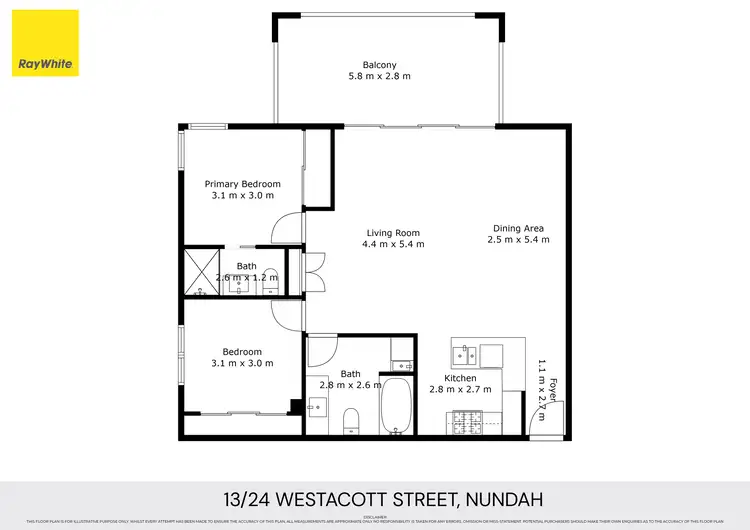 Floorplan of Homely apartment listing, 13/24 Westacott Street, Nundah QLD 4012