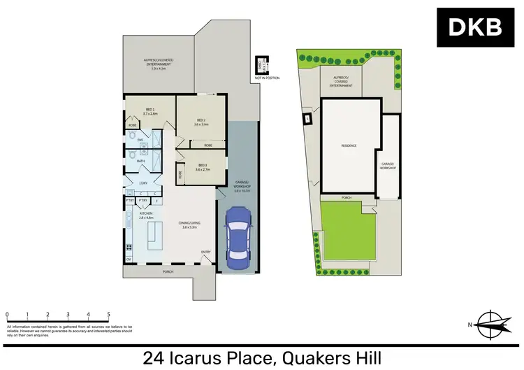 Floorplan of Homely semi-detached listing, 24 Icarus Place, Quakers Hill NSW 2763