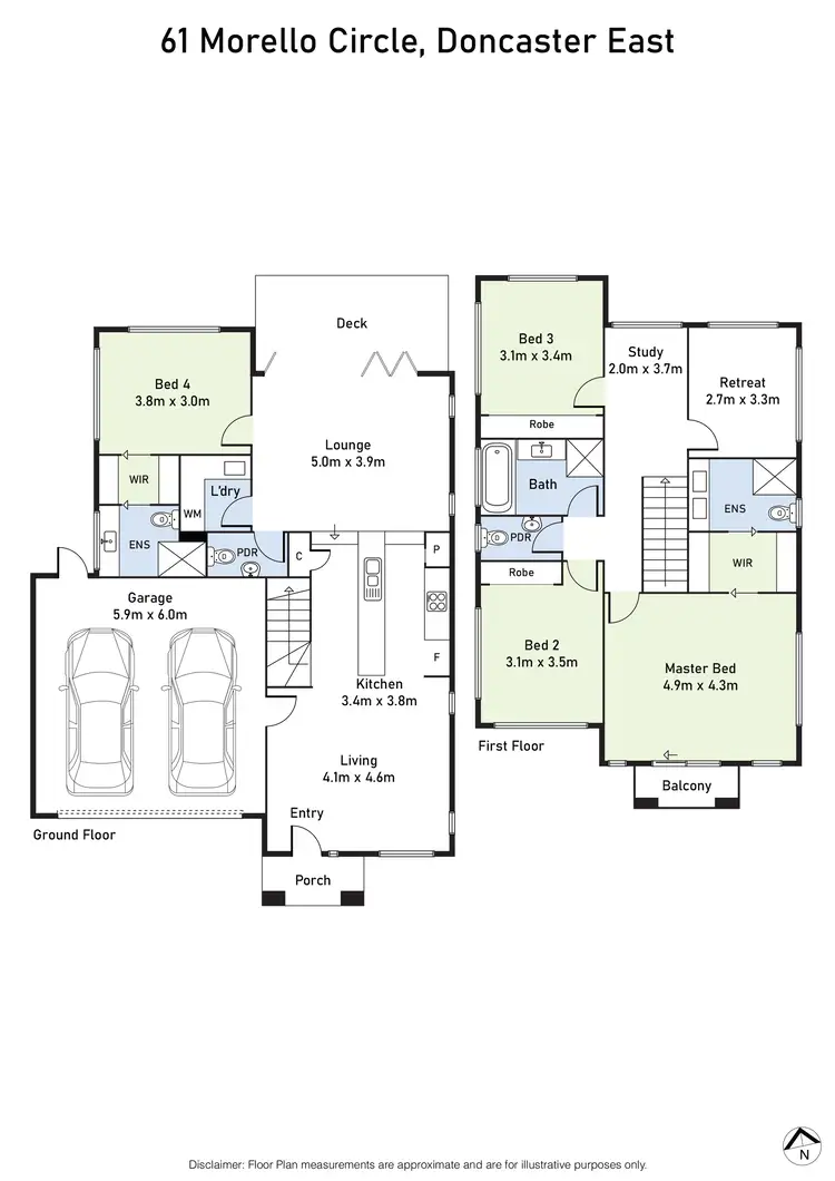 Floorplan of Homely unit listing, 61 Morello Circle, Doncaster East VIC 3109