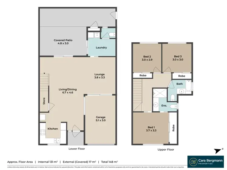 Floorplan of Homely townhouse listing, 3/1 Yarrow Court (3/75 Wynyard Street), Cleveland QLD 4163