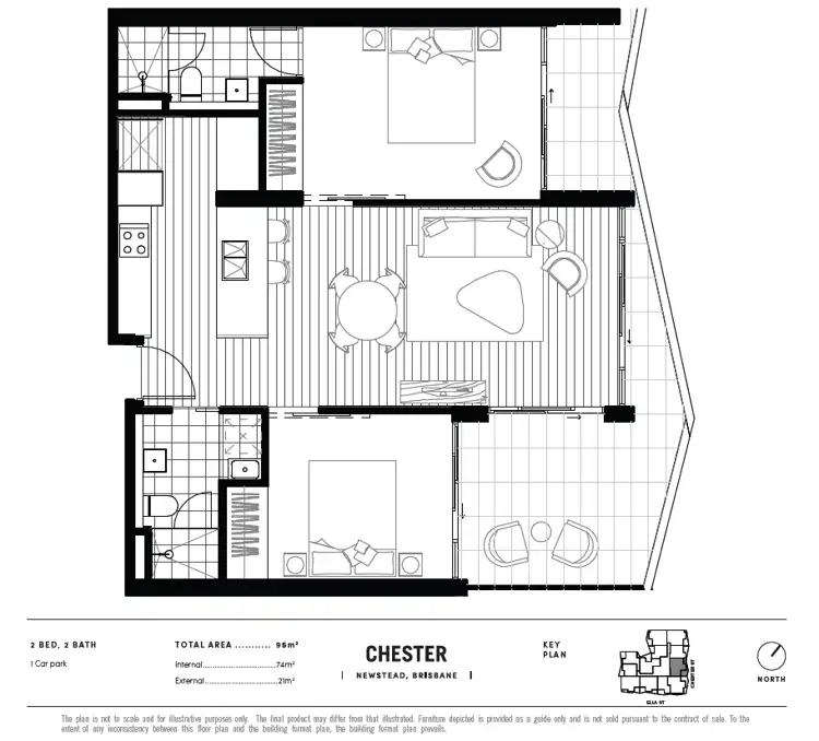 Floorplan of Homely apartment listing, 805/7 Chester Street, Newstead QLD 4006