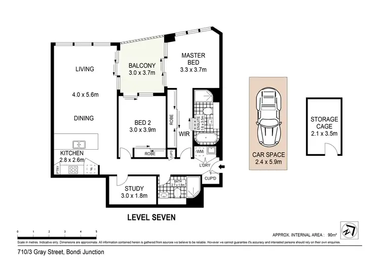 Floorplan of Homely apartment listing, 710/3 Gray Street, Bondi Junction NSW 2022