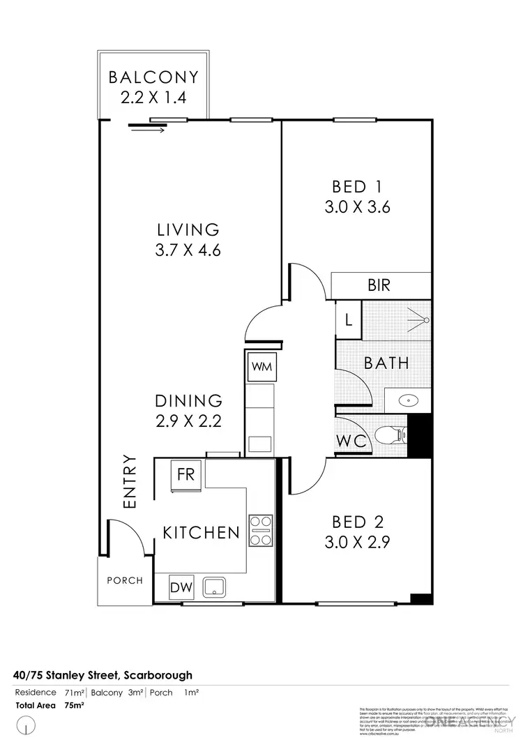 Floorplan of Homely unit listing, 40/75 Stanley Street, Scarborough WA 6019