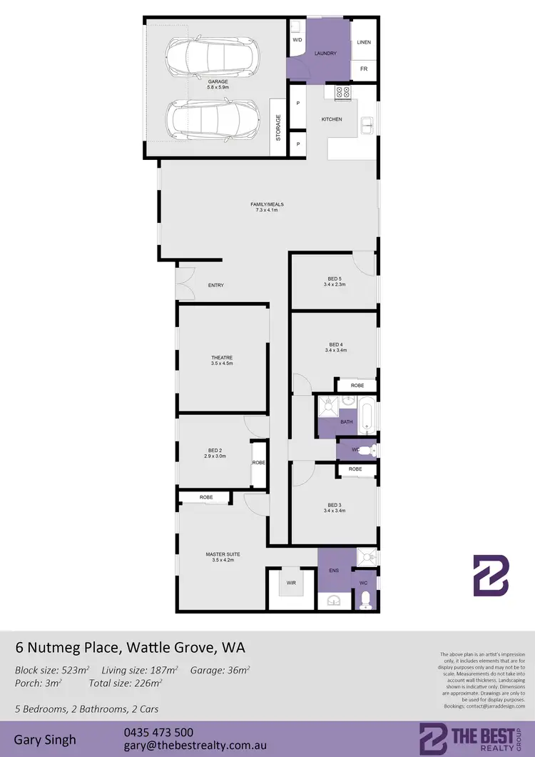 Floorplan of Homely house listing, 6 Nutmeg Place, Wattle Grove WA 6107
