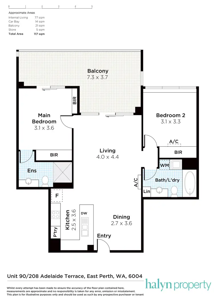 Floorplan of Homely apartment listing, 90/208 Adelaide Terrace, East Perth WA 6004