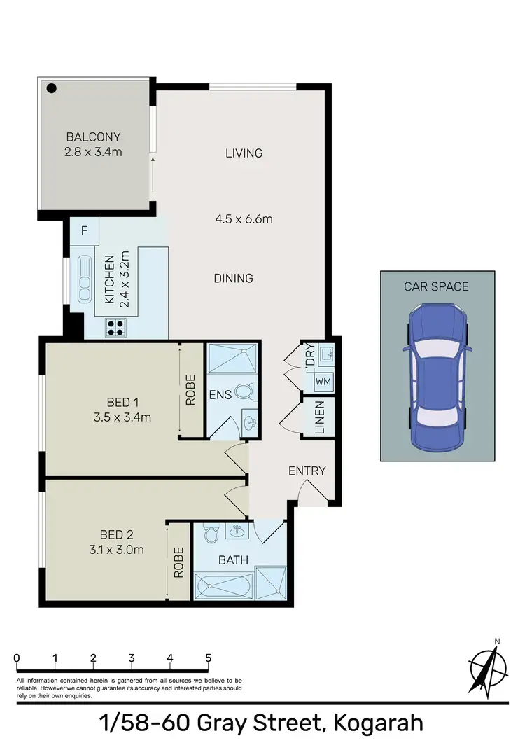 Floorplan of Homely apartment listing, 1/58-60 Gray Street, Kogarah NSW 2217