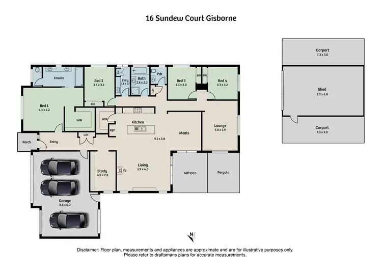 Floorplan of Homely house listing, 16 Sundew Court, Gisborne VIC 3437
