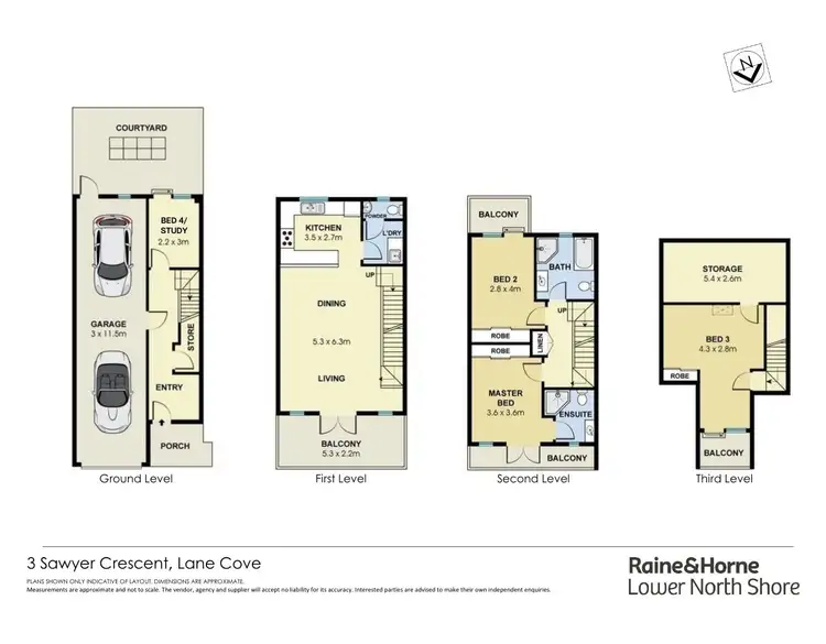 Floorplan of Homely townhouse listing, 3 Sawyer Crescent, Lane Cove NSW 2066