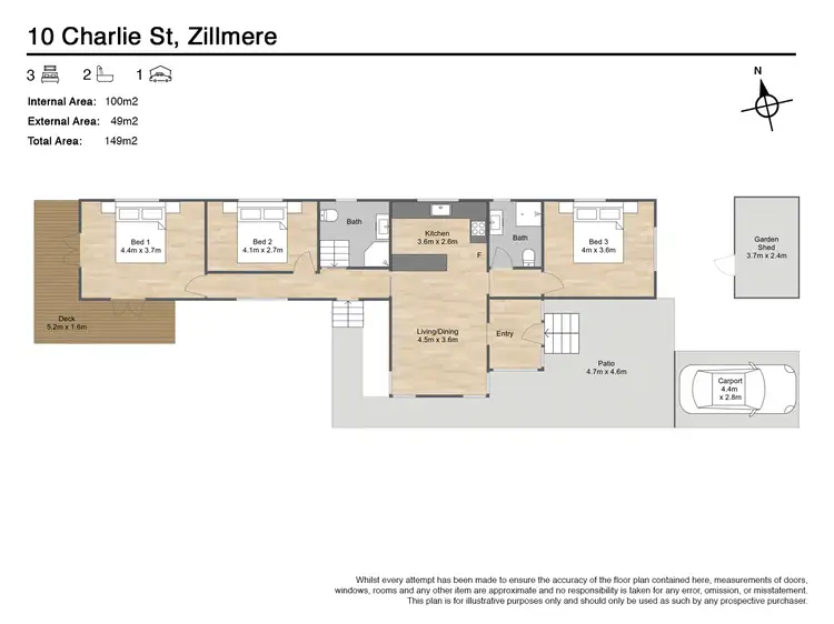 Floorplan of Homely house listing, 10 Charlie Street, Zillmere QLD 4034