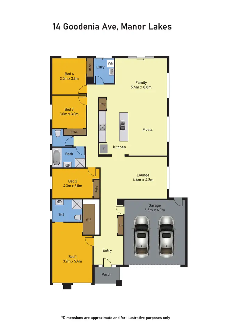 Floorplan of Homely house listing, 14 Goodenia Avenue, Manor Lakes VIC 3024