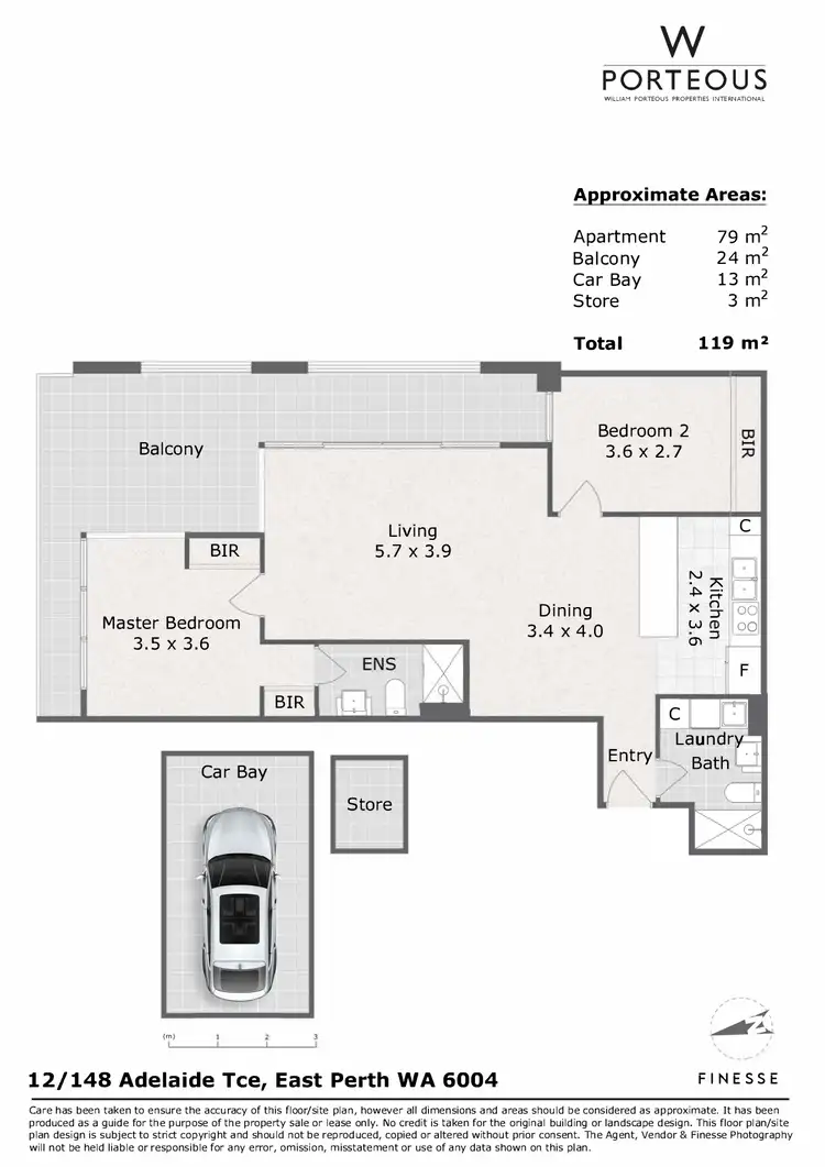 Floorplan of Homely apartment listing, 12/148 Adelaide Terrace, East Perth WA 6004