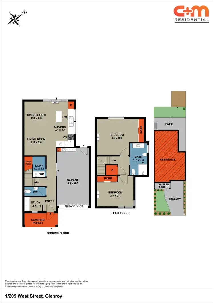 Floorplan of Homely townhouse listing, 1/205 West Street, Glenroy VIC 3046
