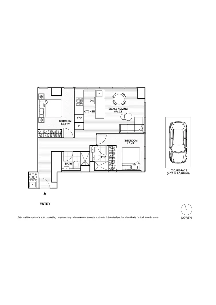 Floorplan of Homely apartment listing, 2807/70 Southbank Boulevard, Southbank VIC 3006