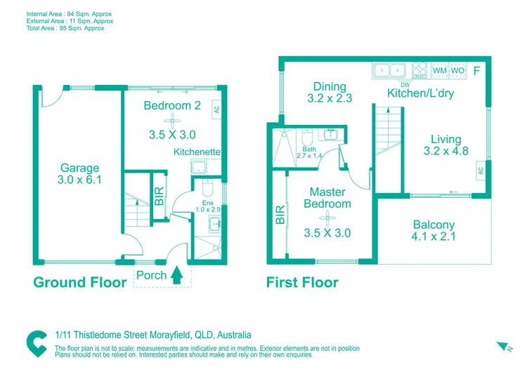 Floorplan of Homely townhouse listing, 1/11 Thistledome Street, Morayfield QLD 4506