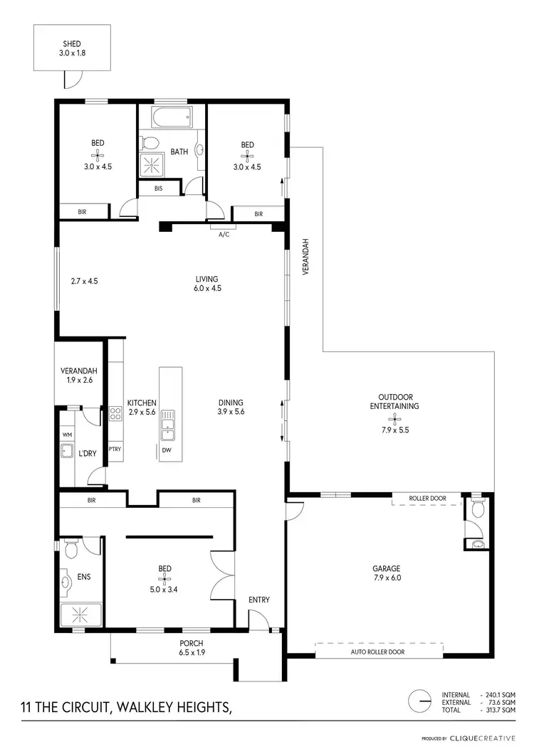 Floorplan of Homely house listing, 11 The Circuit, Walkley Heights SA 5098