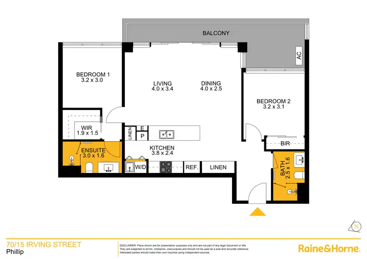 Floorplan of Homely apartment listing, 70/15 Irving Street, Phillip ACT 2606