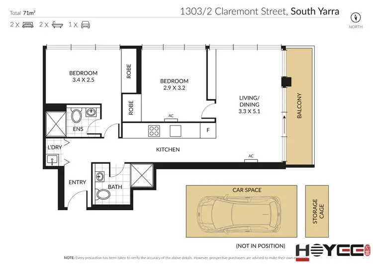 Floorplan of Homely apartment listing, 1303/2 Claremont Street, South Yarra VIC 3141