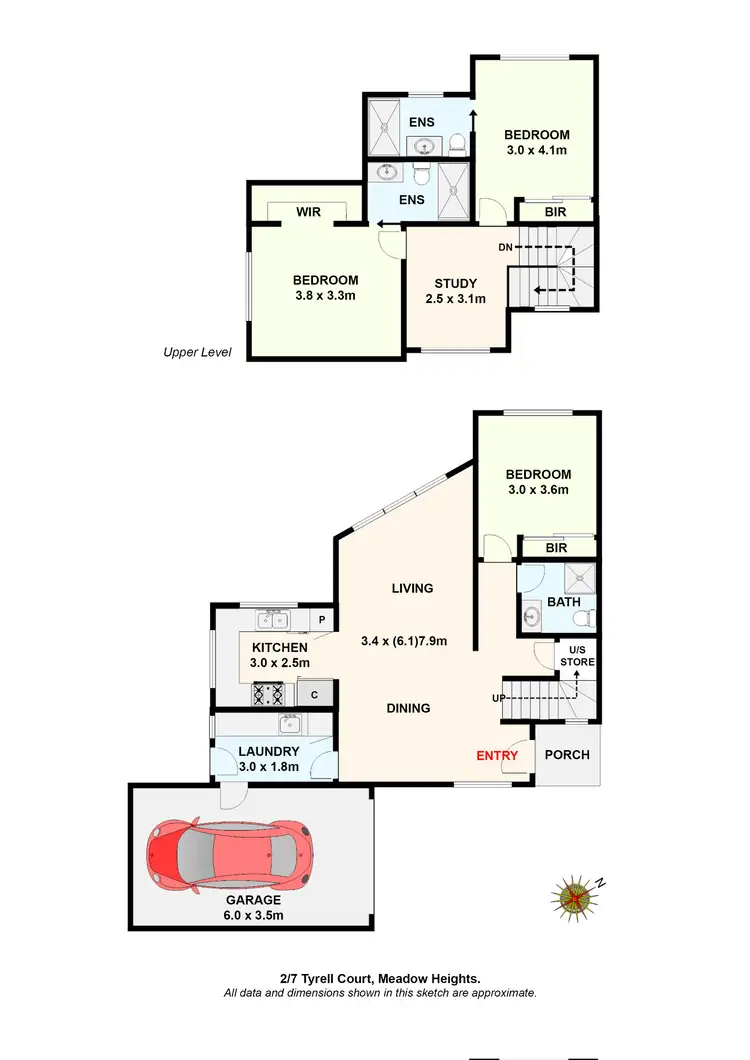 Floorplan of Homely townhouse listing, 2/7 Tyrell Court, Meadow Heights VIC 3048