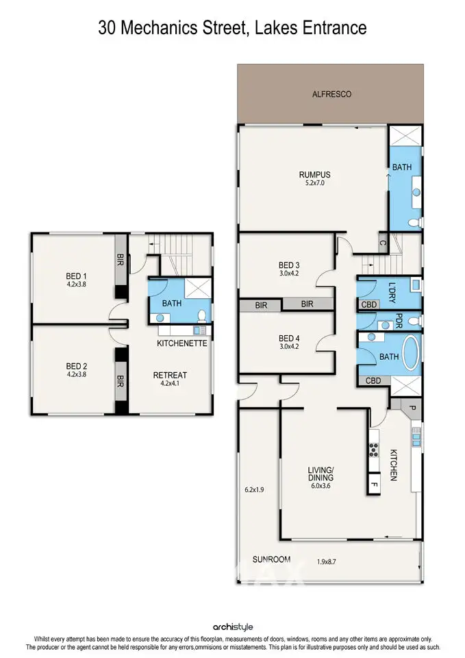 Floorplan of Homely house listing, 30 Mechanics Street, Lakes Entrance VIC 3909