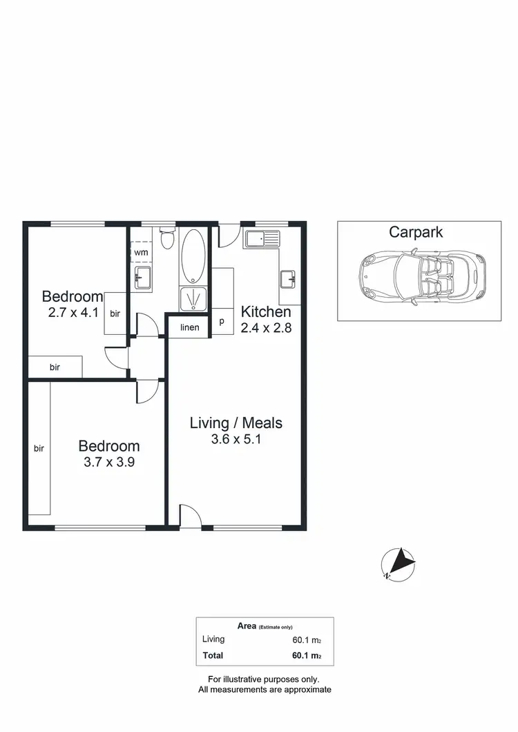 Floorplan of Homely unit listing, 1/2 Emerson Road, Black Forest SA 5035