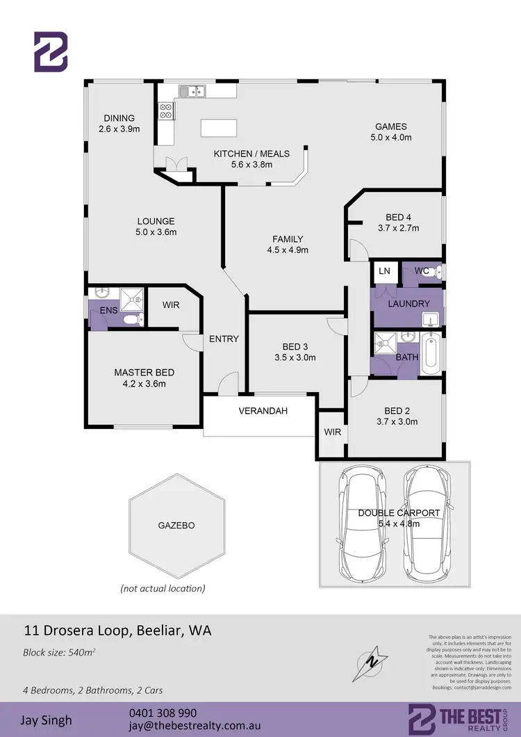 Floorplan of Homely house listing, 11 Drosera Loop, Beeliar WA 6164