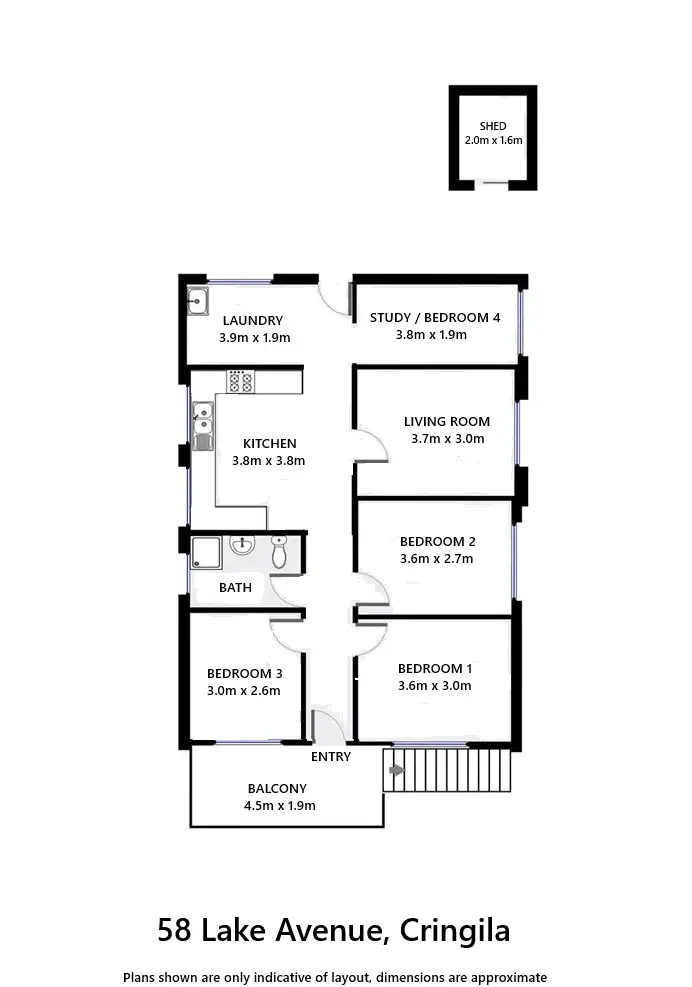 Floorplan of Homely house listing, 58 Lake Avenue, Cringila NSW 2502
