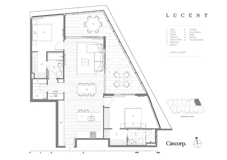 Floorplan of Homely apartment listing, 1308/18 Longland Street, Newstead QLD 4006
