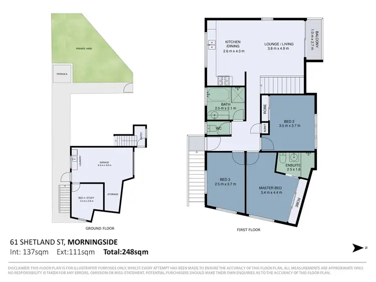 Floorplan of Homely townhouse listing, 1/61 Shetland Street, Morningside QLD 4170