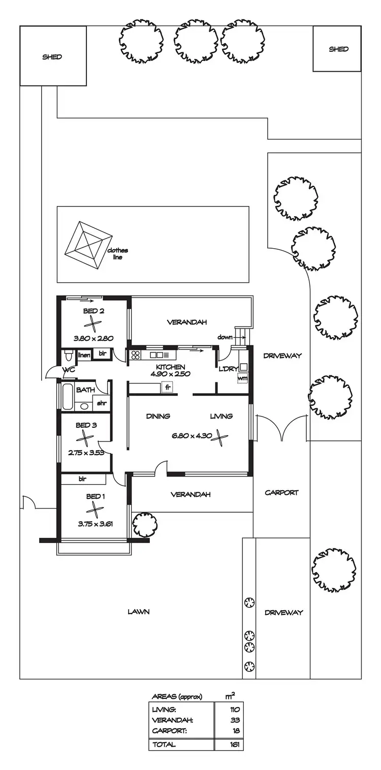 Floorplan of Homely house listing, 3 Wicklow Street, Northfield SA 5085