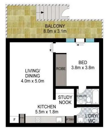 Floorplan of Homely apartment listing, B104/9 Hunter Street, Waterloo NSW 2017