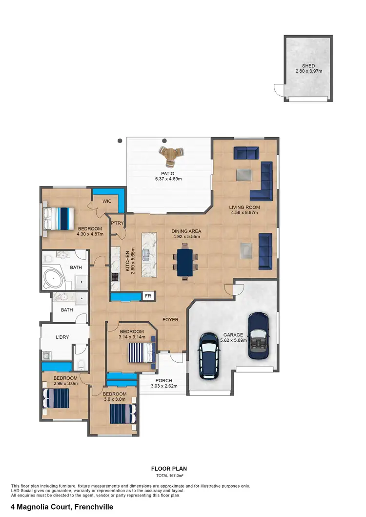 Floorplan of Homely house listing, 4 Magnolia Court, Frenchville QLD 4701
