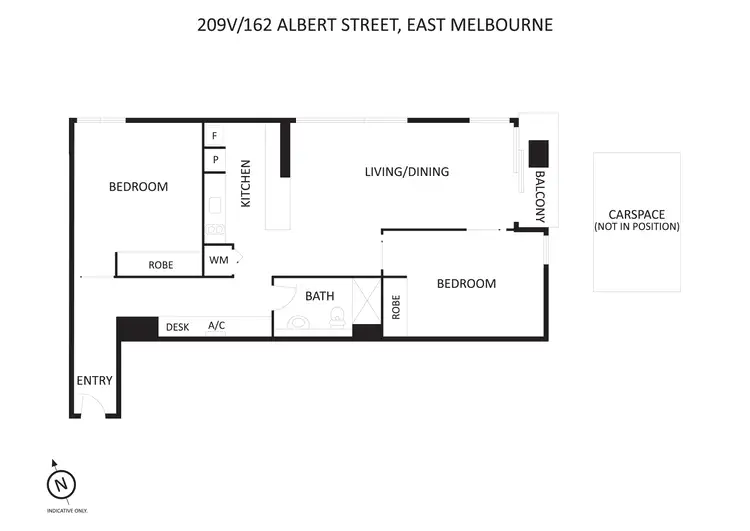 Floorplan of Homely apartment listing, 209V/162 Albert Street, East Melbourne VIC 3002