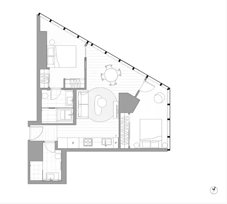 Floorplan of Homely apartment listing, 2608/648 Lonsdale Street, Melbourne VIC 3000