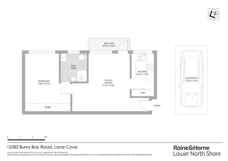 Floorplan of Homely apartment listing, 12/83-85 Burns Bay Road, Lane Cove NSW 2066
