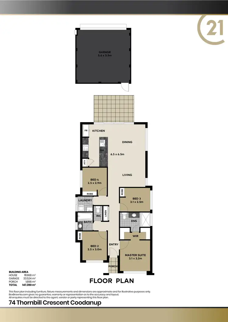 Floorplan of Homely house listing, 74 Thornbill Crescent, Coodanup WA 6210