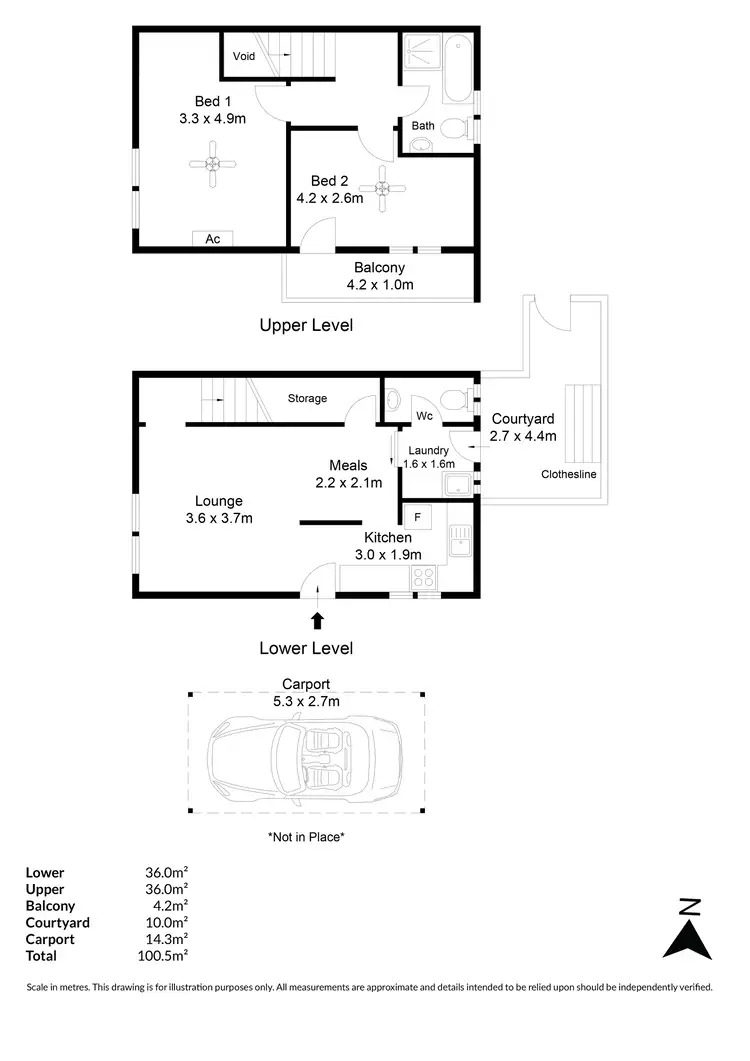 Floorplan of Homely townhouse listing, 5/390-394 Sir Donald Bradman Drive, Brooklyn Park SA 5032