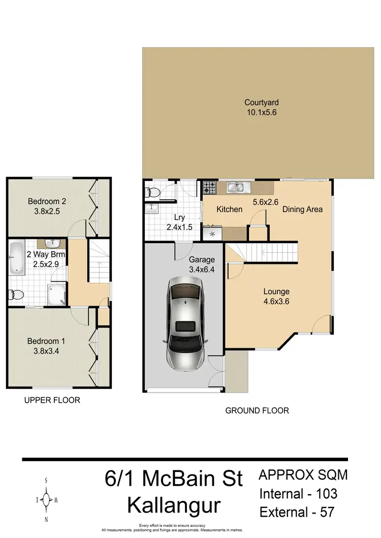 Floorplan of Homely townhouse listing, 6/1 McBain Street, Kallangur QLD 4503